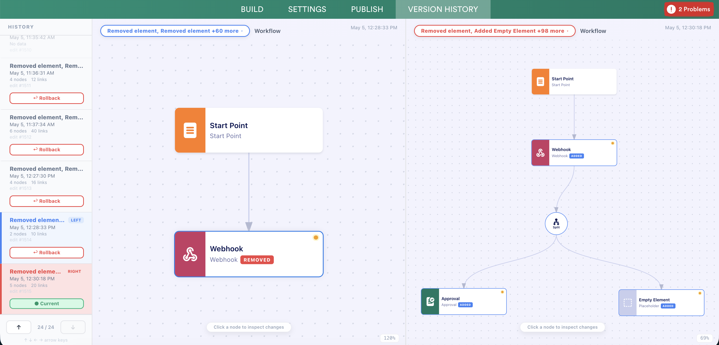 Version History UI